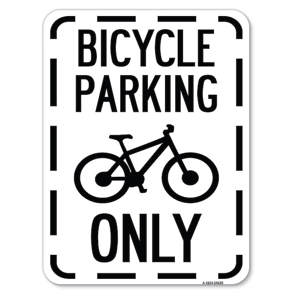Bicycle Parking With Graphic Heavy-Gauge Aluminum Rust Proof Parking Sign, 18" x 24", A-1824-24320